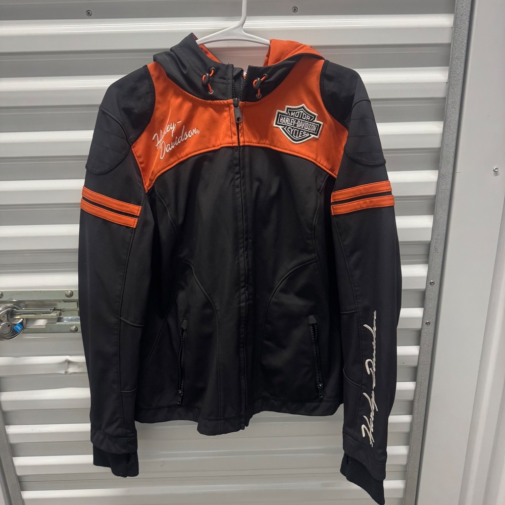 Harley-Davidson Performance Womens Black Orange Softshell Riding Jacket XL